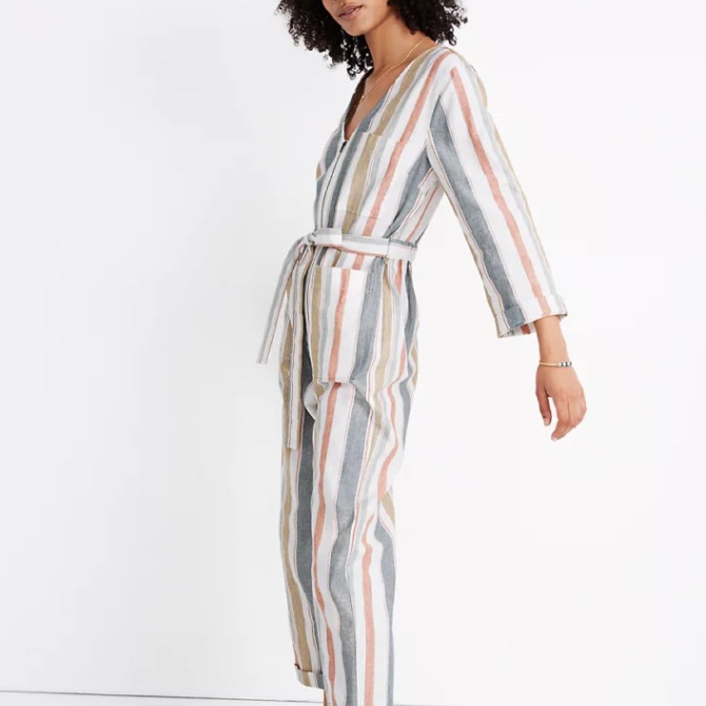 New Madewell V-Neck Tie-Waist Jumpsuit